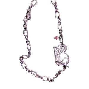 Y2K GUESS Silver-Tone Rhinestone Heart Toggle Necklace